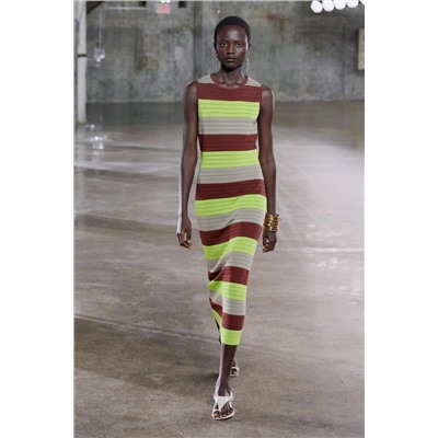 STRIPED KNIT MAXI DRESS