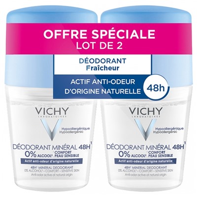 Vichy 24 H Deodorant Roll-On 2 x 50 ml