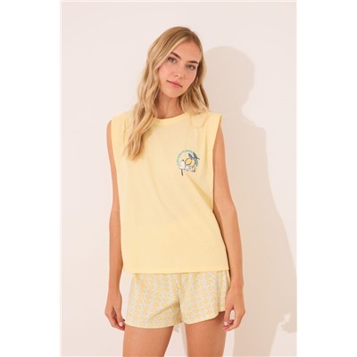 Pijama corto 100% algodón limones Snoopy
