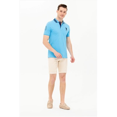 Erkek Turkuaz Basic Polo Yaka Tişört
