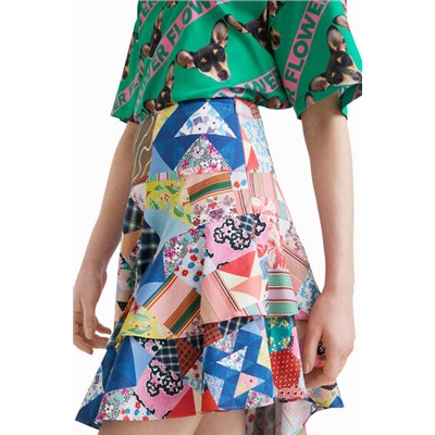 Falda asimétrica patchwork Johnson Hartig
