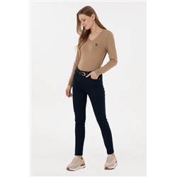 Kadın Lacivert Toothpick Fit Kanvas Pantolon