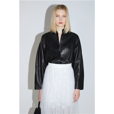 Chaqueta de piel Negro