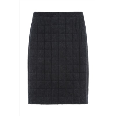 Falda recta de talle alto Negro