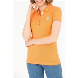 Kadın Turuncu Basic Polo Yaka Tişört