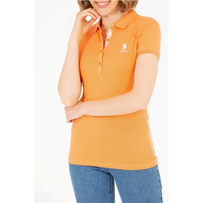 Kadın Turuncu Basic Polo Yaka Tişört
