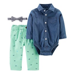 Carter's | Baby 3-Piece Chambray Dress Me Up Set