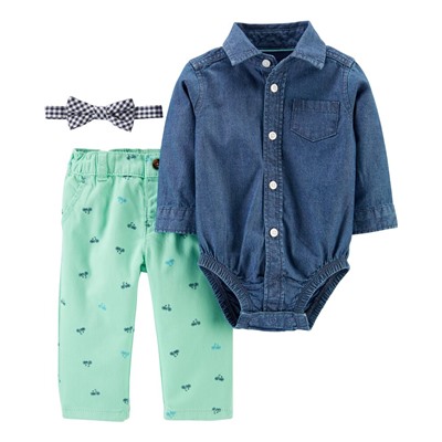Carter's | Baby 3-Piece Chambray Dress Me Up Set