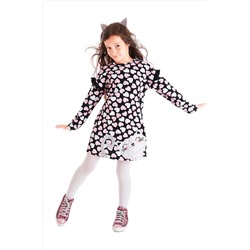 Denokids, Gümüş Kalpli Kız Çocuk Uzun Kollu Elbise