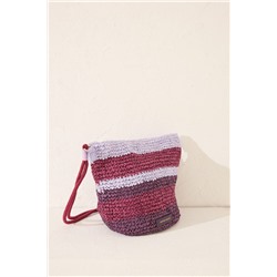 Bolso cruzado rafia estampado multicolor