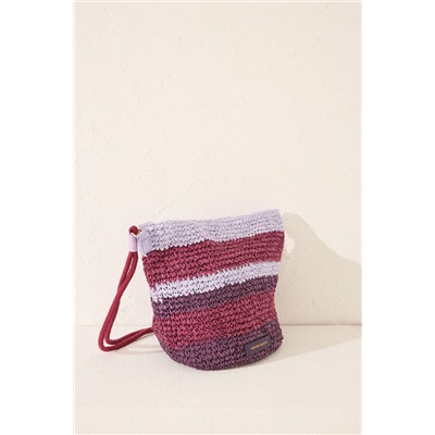 Bolso cruzado rafia estampado multicolor