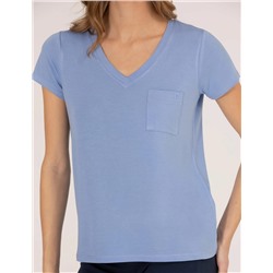 Mavi Comfort Fit V Yaka Basic Tişört