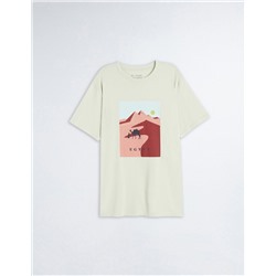 Egypt Printed T-shirt, Men, Light Green