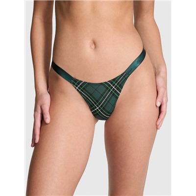 Logo Cotton High-Leg Micro Thong Panty