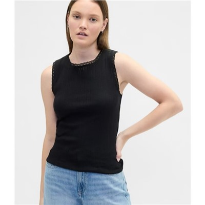 Sleeveless Pointelle Top