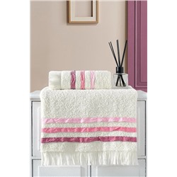 MODALİN 50x90 + 70x140 CM FLORİA 2'Lİ BANYO HAVLU SETİ HAMAM TAKIMI 9008