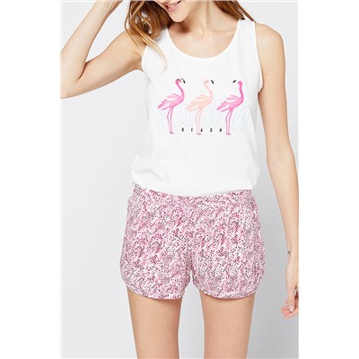 Short casual Chimene Crudo y rosa