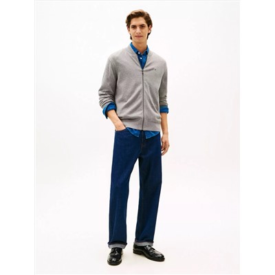 Cotton Zip Baseball Cardigan