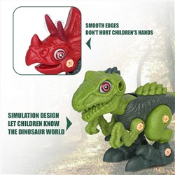 Sanlebi Take Apart Dinosaur Toys for Boys - Building Toy Set with Electric Drill Construction Engineering Play Kit STEM Learning for Kids Girls Age 3 4 5 Year Old