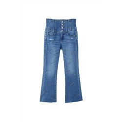 Vaquero bootcut 7/8 de tiro alto Azul claro