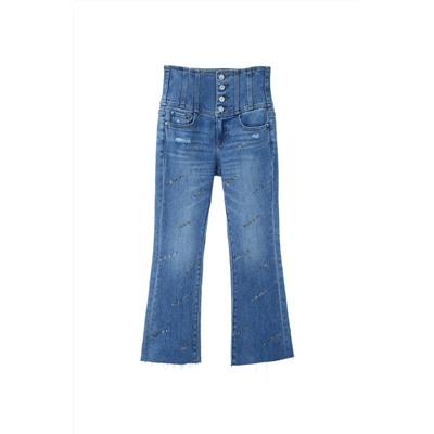 Vaquero bootcut 7/8 de tiro alto Azul claro