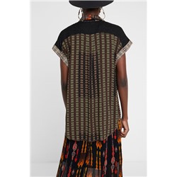 Camisa manga corta cenefa africana