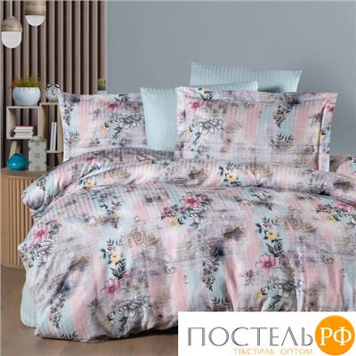 Постельное белье Карвен Stripe Satin с цветным принтом 1.5 спальное N249 -SB005(4пр.)
