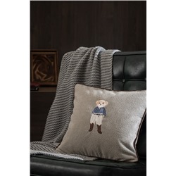 Melay Kırlent Kılıfı - Açık Gri - 43x43 cm
