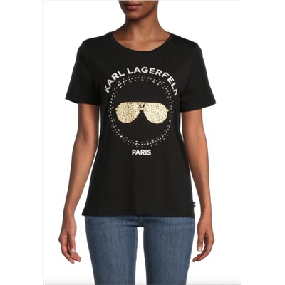 KARL LAGERFELD PARIS Embellished Sunglasses T-Shirt