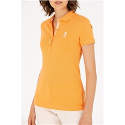 Kadın Turuncu Basic Polo Yaka Tişört
