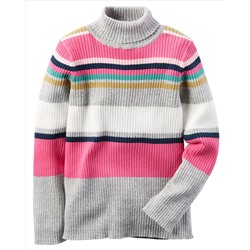 Striped Turtleneck Sweater