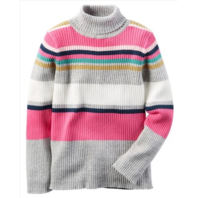 Striped Turtleneck Sweater