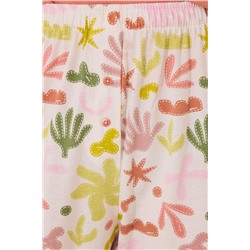 Pijama largo algodón naranja hojas