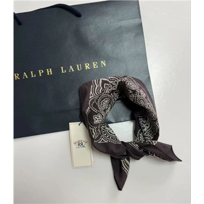 Хлопковый набивной квадратный шарф RALPH LAURE*N ОРИГИНАЛ!