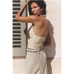 TOP HALTER CON LINO