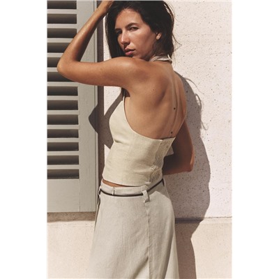 TOP HALTER CON LINO