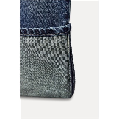 HIGH-WAIST TRF STOVE PIPE FOLDED JEANS