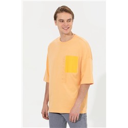 Erkek Kavun Oversize Bisiklet Yaka Tişört