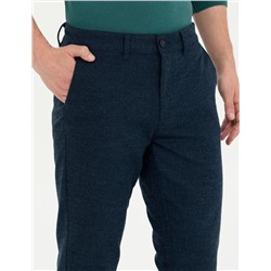 Lacivert Slim Fit Kanvas Pantolon