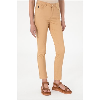 Kadın Camel Toothpick Fit Kanvas Pantolon