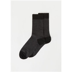 Kurze Herrensocken mit Cashmere und Rautenmuster