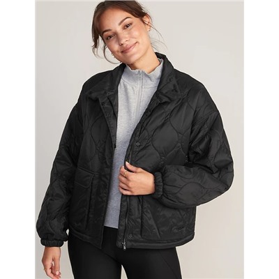 Packable Oversized Water-Resistant Quilted Jacket for Women