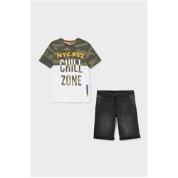 Set - Kurzarmshirt und Jeansshorts