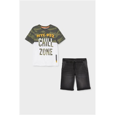 Set - Kurzarmshirt und Jeansshorts