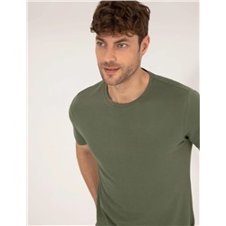 Haki Slim Fit Basic Tişört