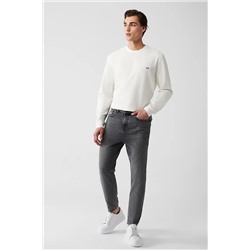Avva Erkek Siyah Random Yıkama %100 Pamuk Dar Paça Carrot Fit Jean Pantolon E003548