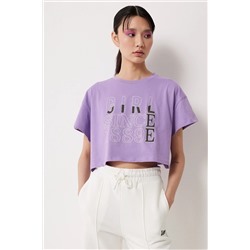 Lee Loose Fit Rahat Kesim %100 Pamuk Bisiklet Yaka Mor Tişört L221094