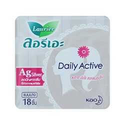 Ежедневные прокладки с ионами серебра Laurier 18 шт / Laurier Daily Active silver 18 pcs
