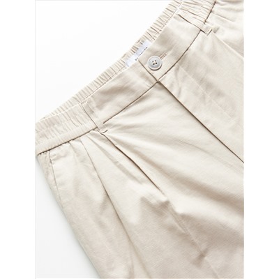 Hose im Wide-Leg-Stil mit hohem Leinenanteil