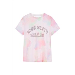 Camiseta tie-dye Crudo y rosa